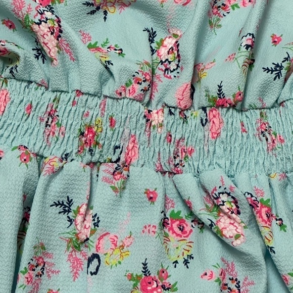 Roylamp Floral Short Bell Sleeve Button Down Dress Pockets MIDI Deep V-Neck - Picture 6 of 10